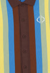 ICE CREAM Polo Manica Corta Uomo Jacquard Knit S/s Polo Cardigan Blue da uomo