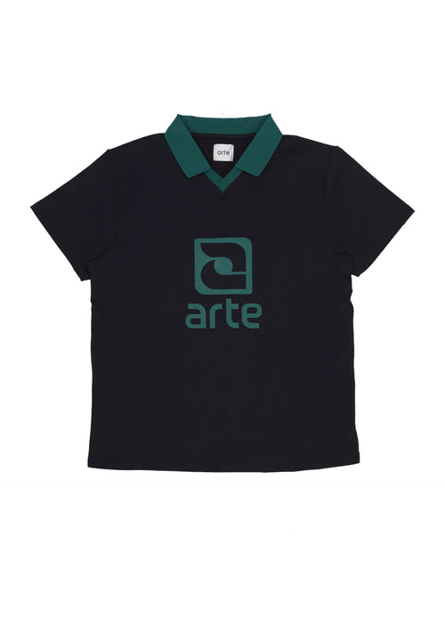 ARTE Polo Manica Corta Uomo Logo Collar Tee Black/green da uomo