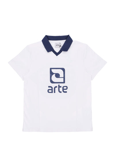 ARTE Polo Manica Corta Uomo Logo Collar Tee White/navy da uomo