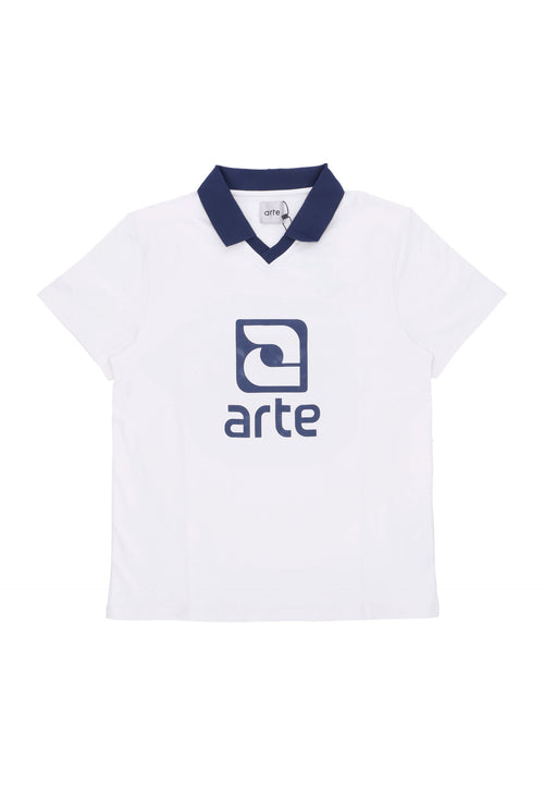 ARTE Polo Manica Corta Uomo Logo Collar Tee White/navy da uomo
