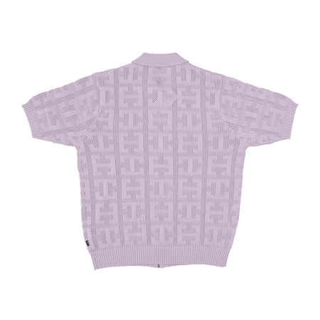 HUF Polo Manica Corta Uomo Monogram Jacquard Zip Sweater Lavender da uomo