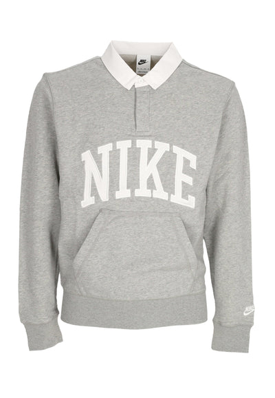 Nike Polo Manica Lunga Uomo Club L/s Polo Dk Grey Heather/white da uomo