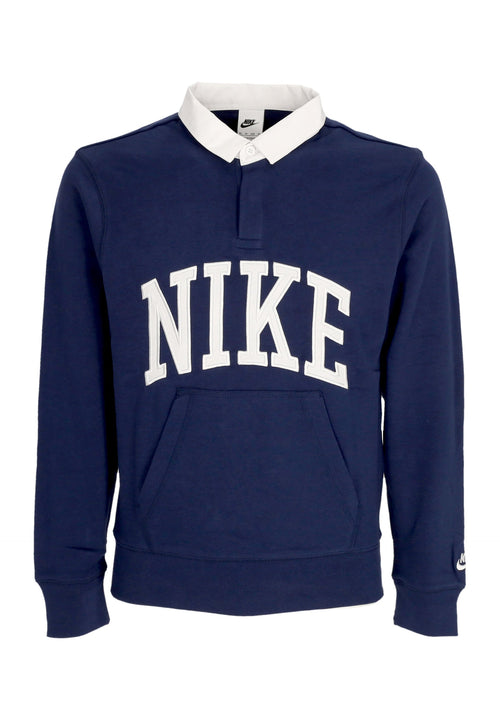 Nike Polo Manica Lunga Uomo Club L/s Polo Midnight Navy/white da uomo