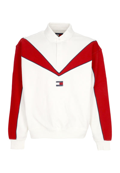 Tommy Hilfiger Polo Manica Lunga Uomo Game Day Rugby Ecru/arizona Red da uomo