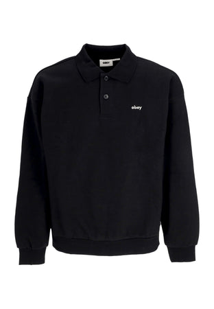 OBEY Polo Manica Lunga Uomo Lowercase Fleece Polo Black da uomo