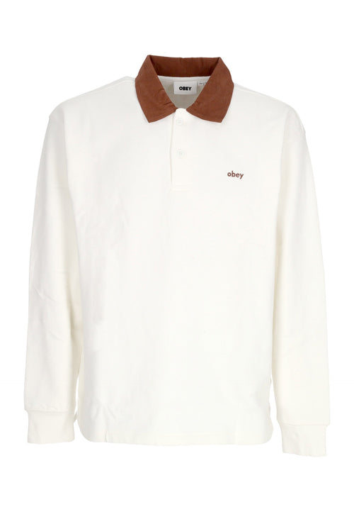 OBEY Polo Manica Lunga Uomo Palo Fleece Polo Blanc De Blanc da uomo