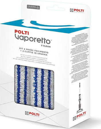 POLTI KIT 2 PANNI PAVIMENTO + 2 CUFFIE IN SPUGNA VAPORETTO 3 CLEAN ORIGINALE - PAEU0357 Casa e cucina/Aspirapolvere e pulizia di pavimenti e finestre/Accessori per aspirapolvere a vapore/Pezzi di ricambio Rossi Ricambi - Venetico Marina, Commerciovirtuoso.it