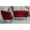 Poltrona a conchiglia Orel in velluto Riviera10 rosso