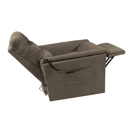 Poltrona alza persona Alessia 2 motori con roller bar in tessuto Barrel 21 tortora