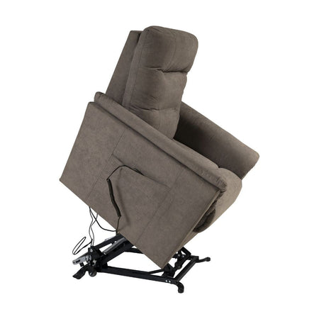 Poltrona alza persona Alessia 2 motori con roller bar in tessuto Barrel 21 tortora