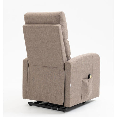 Poltrona alzapersona Lorena un motore in tessuto cappuccino