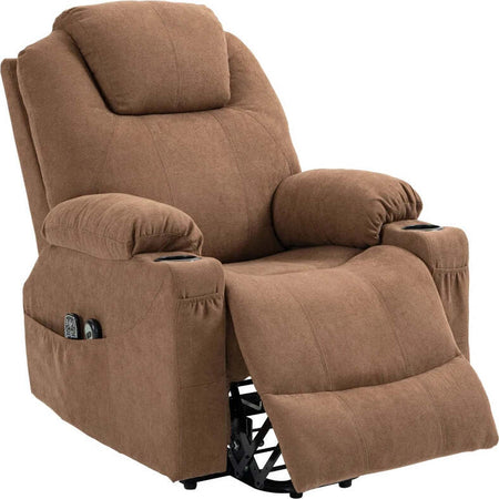 Poltrona-Alzapersona-Massaggiante-a-8-Punti-con-Telecomando,-in-Tessuto-Effetto-Lino,-90x101x107-cm,-Caffè-KU7713-158V90CFKU7