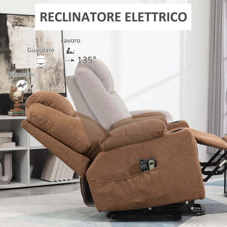 Poltrona-Alzapersona-Massaggiante-a-8-Punti-con-Telecomando,-in-Tessuto-Effetto-Lino,-90x101x107-cm,-Caffè-KU7713-158V90CFKU7