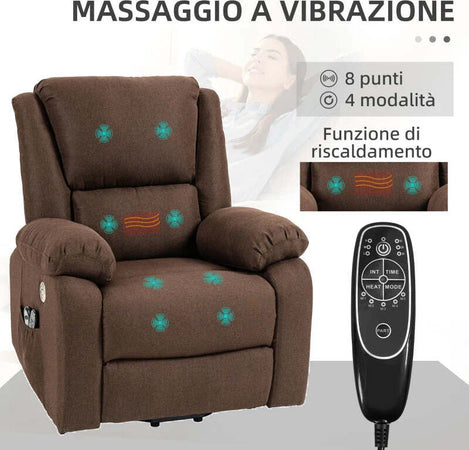 Poltrona-Alzapersona-Reclinabile-con-Poggiapiedi,-in-Tessuto-Effetto-Lino,-87x92x105-cm,-Caffè-OP6713-157V90CFOP6