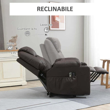 Poltrona-Alzapersona-Reclinabile-fino-a-135°-con-Portabicchieri,-Telecomando-e-Poggiapiedi-88x92x106-cm,-Marrone-GH4713-096BNGH4