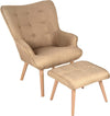 Poltrona con poggiapiedi in tessuto imbottita, design moderno da salotto h 97 cm Casa e cucina/Arredamento/Soggiorno/Poltrone e sedie/Poltrone Decor Space - Altamura, Commerciovirtuoso.it