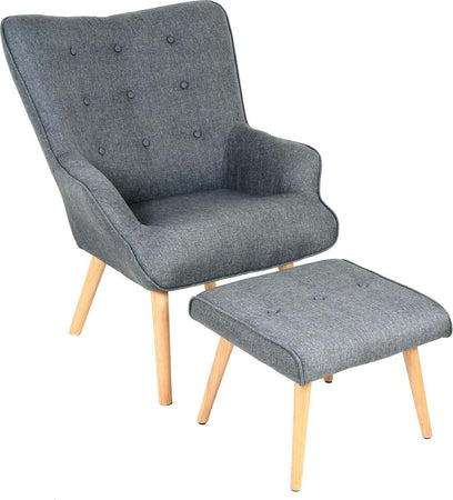Poltrona con poggiapiedi in tessuto imbottita, design moderno da salotto h 97 cm Casa e cucina/Arredamento/Soggiorno/Poltrone e sedie/Poltrone Decor Space - Altamura, Commerciovirtuoso.it