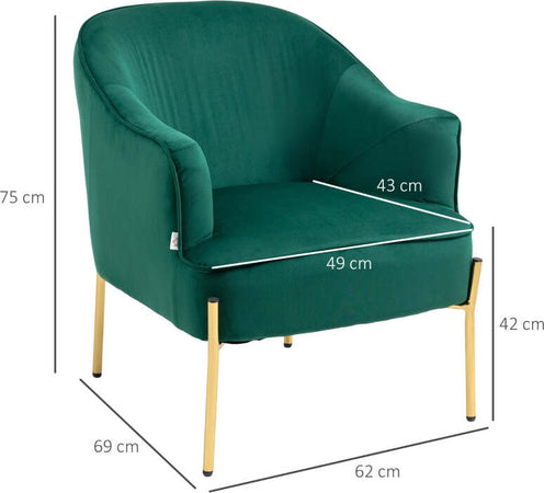 Poltrona-da-Camera-da-Letto-in-Tessuto-Effetto-Velluto-con-Gambe-in-Acciaio,-62x69x75-cm,-Verde-poltroncina-sedia-salotto-soggiorno-ufficio-studio-F839-656V00GNA