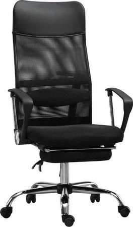 Poltrona-da-Ufficio-Ergonomica,-Altezza-Regolabile,-Reclinabile,-Poggiapiedi-Estraibile,-Supporto-Lombare,-Nero-GH4921-316GH4