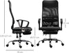Poltrona-da-Ufficio-Ergonomica,-Altezza-Regolabile,-Reclinabile,-Poggiapiedi-Estraibile,-Supporto-Lombare,-Nero-GH4921-316GH4