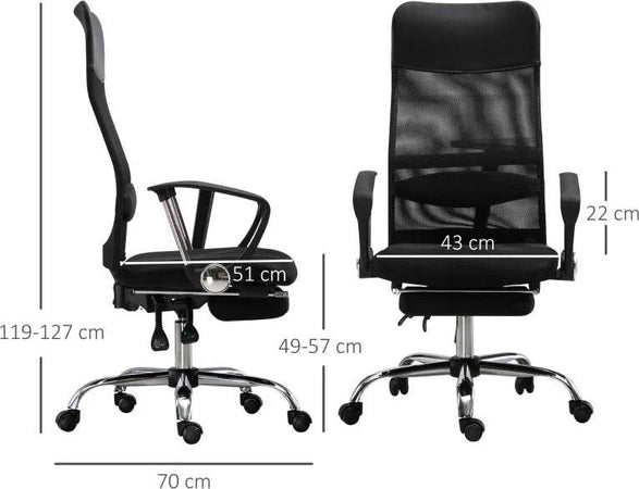 Poltrona-da-Ufficio-Ergonomica,-Altezza-Regolabile,-Reclinabile,-Poggiapiedi-Estraibile,-Supporto-Lombare,-Nero-GH4921-316GH4