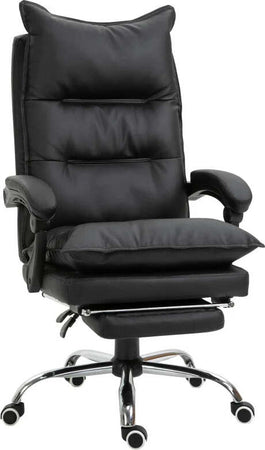 Poltrona-da-Ufficio-in-Finta-Pelle-Nera,-Sedia-Direzionale-Altezza-Regolabile-con-Schiena-Alta-Reclinabile-155°-e-Poggiapiedi-PO7921-335BKPO7