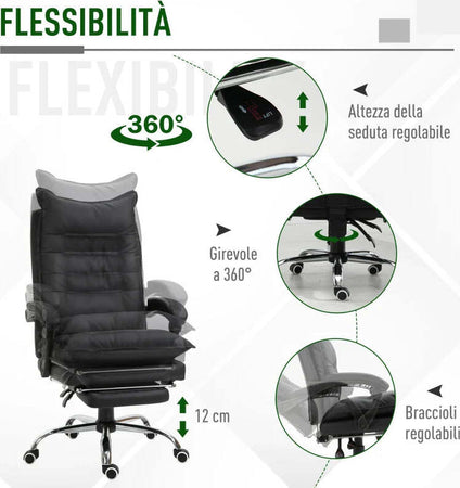Poltrona-da-Ufficio-in-Finta-Pelle-Nera,-Sedia-Direzionale-Altezza-Regolabile-con-Schiena-Alta-Reclinabile-155°-e-Poggiapiedi-PO7921-335BKPO7
