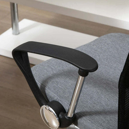 Poltrona-da-Ufficio-in-Tessuto-Grigio,-Sedia-Girevole-ed-Ergonomica-per-Scrivania,-60-x-66-x-91-101cm-RF9921-379GYRF9