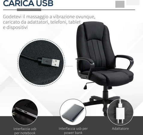 Poltrona-da-Ufficio-Massaggiante-ad-Altezza-Regolabile,-60x74x106-116cm,-Nera-UJ3921-593BKUJ3