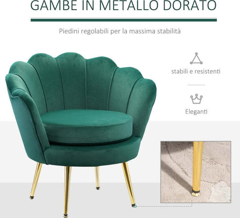 Poltrona-Design-in-Velluto-Verde-da-camera-ufficio-pub-,-Poltroncina-imbottita-con-Schienale-Alto-76x67x74cm-F839-012GNA