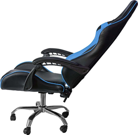 Poltrona Gaming reclinabile da ufficio con supporto lombare e poggiatesta Blu Casa e cucina/Arredamento/Studio/Sedie e Sgabelli/Sedie da scrivania Decor Space - Altamura, Commerciovirtuoso.it