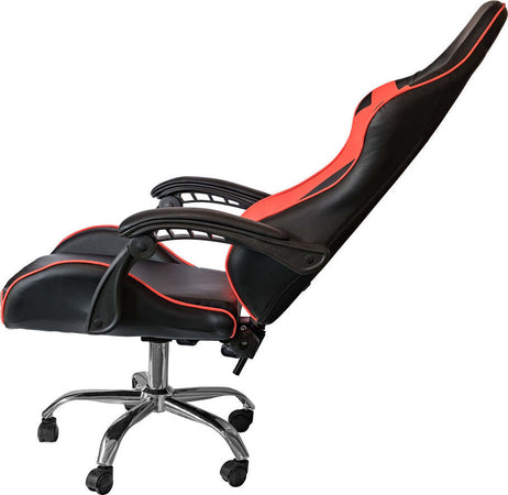 Poltrona Gaming reclinabile da ufficio con supporto lombare e poggiatesta Rosso Casa e cucina/Arredamento/Studio/Sedie e Sgabelli/Sedie da scrivania Decor Space - Altamura, Commerciovirtuoso.it