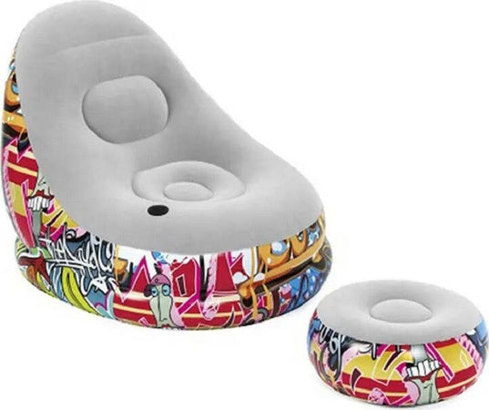 Poltrona Gonfiabile Comfort Cruiser Graffiti Lounge Sgabello 121x100x86cm 75076 Giochi e giocattoli/Sport e giochi all'aperto/Giochi aquatici e piscine per bambini/Canotti e gonfiabili galleggianti Trade Shop italia - Napoli, Commerciovirtuoso.it