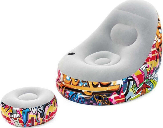 Poltrona Gonfiabile Comfort Cruiser Graffiti Lounge Sgabello 121x100x86cm 75076 Giochi e giocattoli/Sport e giochi all'aperto/Giochi aquatici e piscine per bambini/Canotti e gonfiabili galleggianti Trade Shop italia - Napoli, Commerciovirtuoso.it