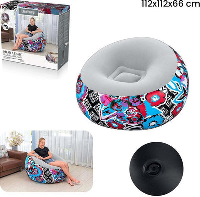 Poltrona Gonfiabile Puffo Inflate-a-chair 112x112x66cm Floreale Street Art 75111 Giochi e giocattoli/Sport e giochi all'aperto/Giochi aquatici e piscine per bambini/Canotti e gonfiabili galleggianti Trade Shop italia - Napoli, Commerciovirtuoso.it