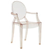 Poltrona in policarbonato trasparente ghost Cannes impilabile da interno ed esterno Bronzo