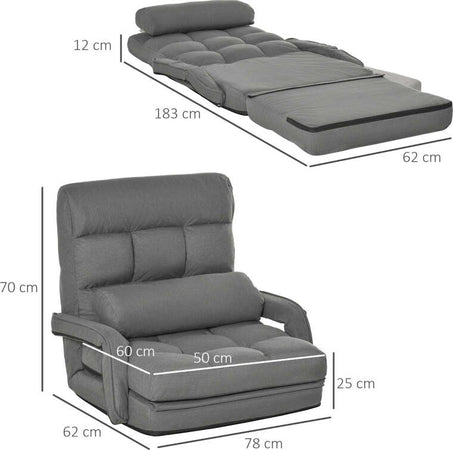 poltrona-Letto-a-sedia-materasso-brandina-Lettino-Singolo-con-Cuscino-e-Schienale-Reclinabile-su-5-Livelli,-62x78x70-cm,-Grigio-F839-110A