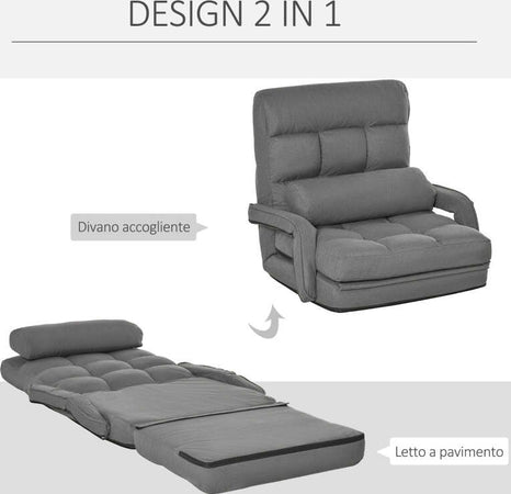poltrona-Letto-a-sedia-materasso-brandina-Lettino-Singolo-con-Cuscino-e-Schienale-Reclinabile-su-5-Livelli,-62x78x70-cm,-Grigio-F839-110A