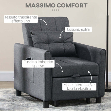Poltrona-Letto-a-sedia-materasso-brandina-Letto-Singolo-Reclinabile-su-3-Livelli-con-Cuscino-Extra,-69x82x85cm,-Grigio-F839-670V00GYA
