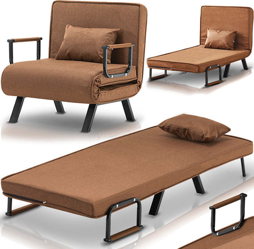 Poltrona-Letto-Reclinabile-Chaise-Lounge-e-Seduta-Imbottita-Convertibile-Marrone