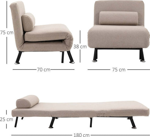 Poltrona-Letto-Singolo-con-Materasso-e-Cuscino-Imbottito,--casa-ufficio-studio--,-Telaio-in-Metallo-e-Schienale-Regolabile-90-180°,-Beige-divanetto-ospiti-F833-066BGA