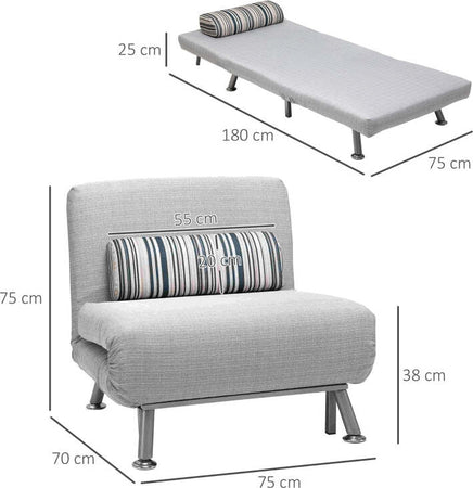 Poltrona-Letto-Singolo-con-Materasso-e-Cuscino-Imbottito-grigio-,-Telaio-in-Metallo-e-Schienale-Regolabile-90-180°,-Beige-divanetto-ospiti-F833-066BGA