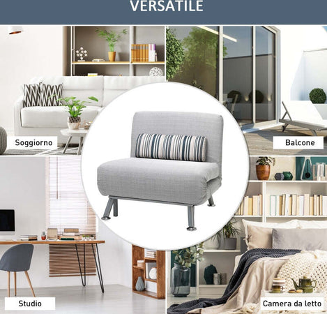 Poltrona-Letto-Singolo-con-Materasso-e-Cuscino-Imbottito-grigio-,-Telaio-in-Metallo-e-Schienale-Regolabile-90-180°,-Beige-divanetto-ospiti-F833-066BGA