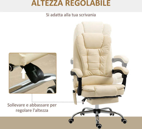 Poltrona-Massaggiante-Ergonomica-ad-Altezza-Regolabile-con-6-Punti-Vibranti,-65x160x104-cm,-Crema-XC6921-318V92CWXC6