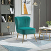 Poltrona-Moderna-in-Stile-Scandinavo-Imbottita-e-Rivestita-in-Tessuto-Vellutato,-56x65.5x82.5cm---Verde-poltroncina-sedia-salotto-soggiorno-cucina-camera-ufficio-studio-F839-317GNA