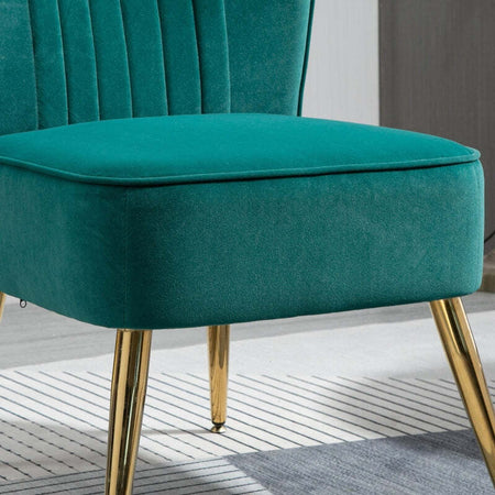 Poltrona-Moderna-in-Stile-Scandinavo-Imbottita-e-Rivestita-in-Tessuto-Vellutato,-56x65.5x82.5cm---Verde-poltroncina-sedia-salotto-soggiorno-cucina-camera-ufficio-studio-F839-317GNA