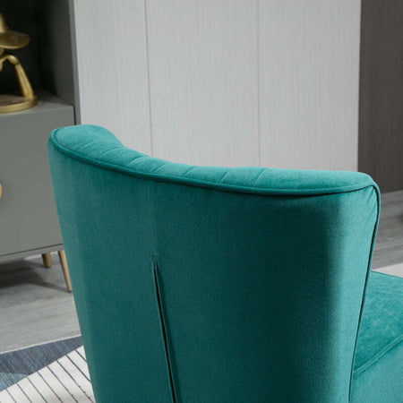 Poltrona-Moderna-in-Stile-Scandinavo-Imbottita-e-Rivestita-in-Tessuto-Vellutato,-56x65.5x82.5cm---Verde-poltroncina-sedia-salotto-soggiorno-cucina-camera-ufficio-studio-F839-317GNA