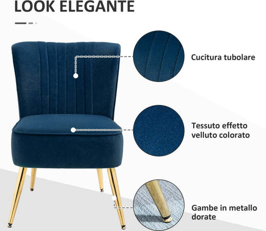 Poltrona-Moderna-in-Stile-Scandinavo-per-Soggiorno-,-Poltroncina-Imbottita-e-Rivestita-in-Tessuto-Vellutato-,-56x65.5x82.5cm,-Blu-sedia-salotto-cucina-camera-ufficio-studio-F839-317BUA