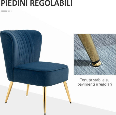 Poltrona-Moderna-in-Stile-Scandinavo-per-Soggiorno-,-Poltroncina-Imbottita-e-Rivestita-in-Tessuto-Vellutato-,-56x65.5x82.5cm,-Blu-sedia-salotto-cucina-camera-ufficio-studio-F839-317BUA