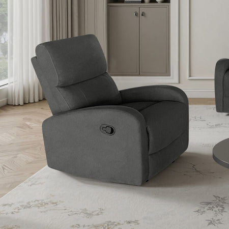 Poltrona Potter recliner manuale in tessuto Mia 103-27 grigio scuro